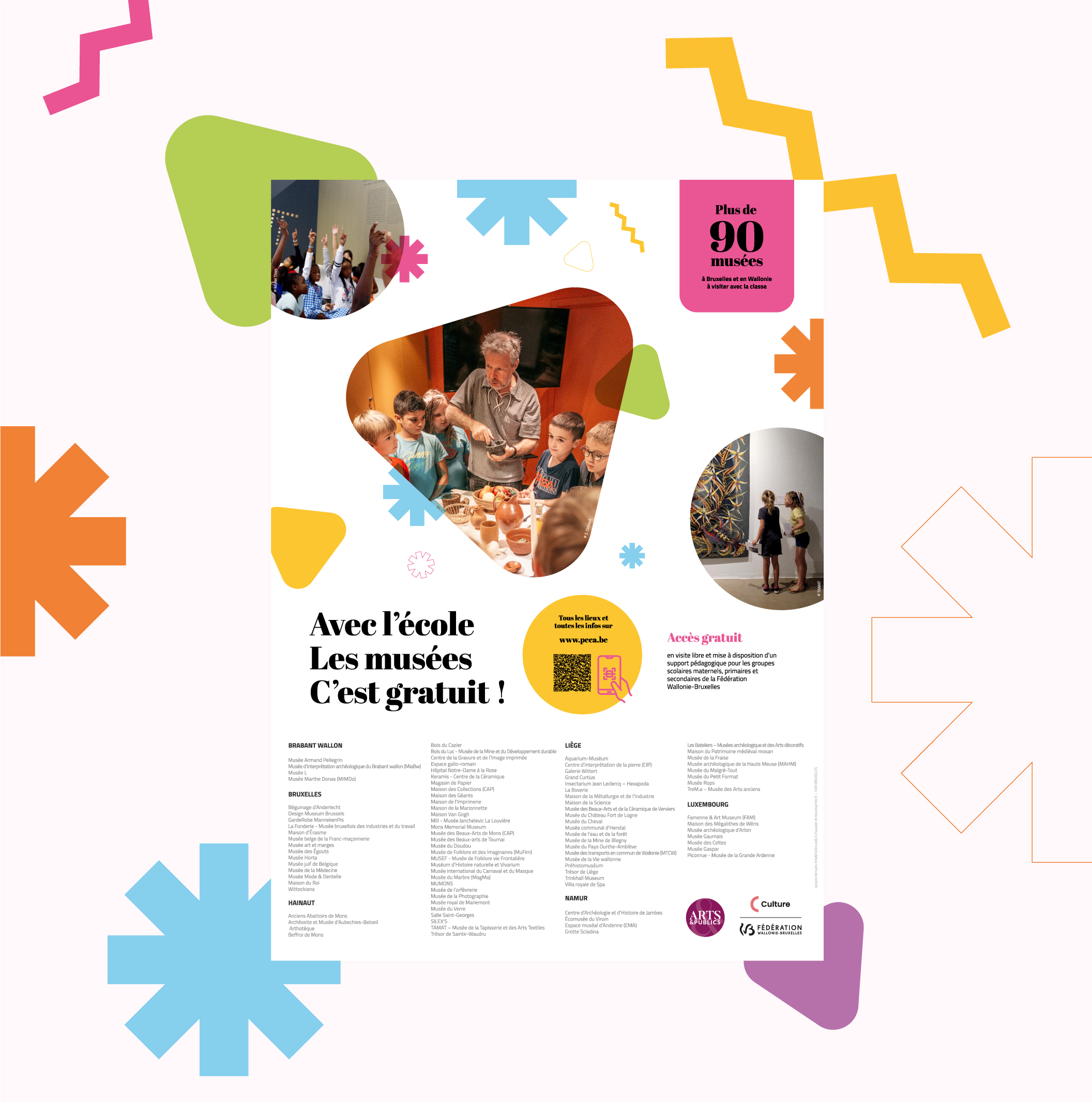 Arts&Publics - Culture - Culturel - Graphisme - Supports de communication - Campagne - Affiche - Flyers - Periskop - Agence de communication - Studio graphique - Bruxelles - Musées - Identité visuelle