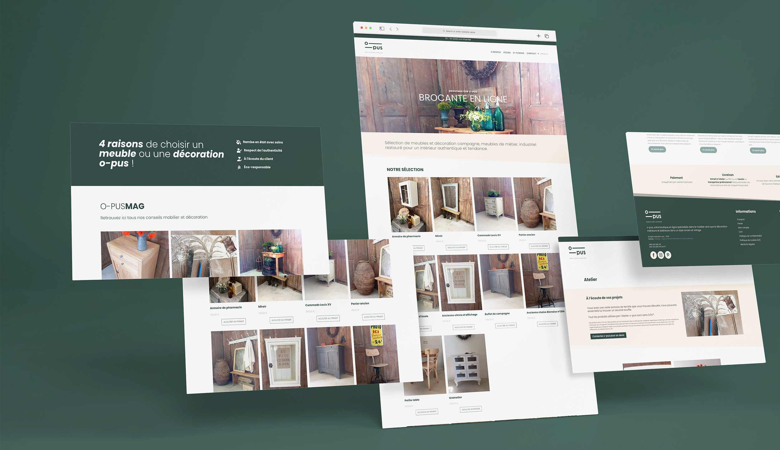 O-pus - Rénovation de meubles anciens - France - Dordogne - Logo - identité visuelle - Création de site web - Communication digitale - Coaching - Consulting - Periskop - Agence de communication - Studio graphique - Liège - SEO