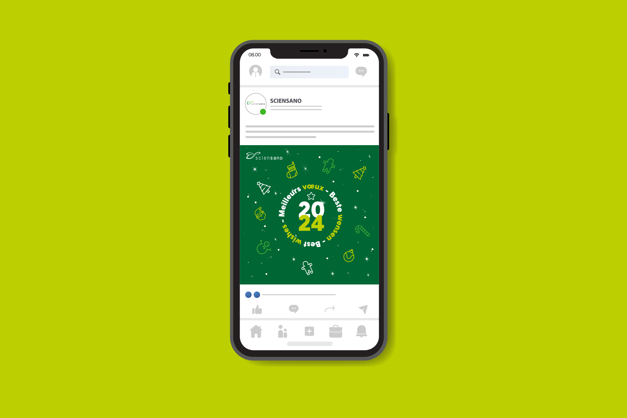 Sciensano - Economie - Science - Ecologie - Graphisme - Periskop - Agence de communication - Studio graphique - Post réseaux sociaux - Carte de voeux