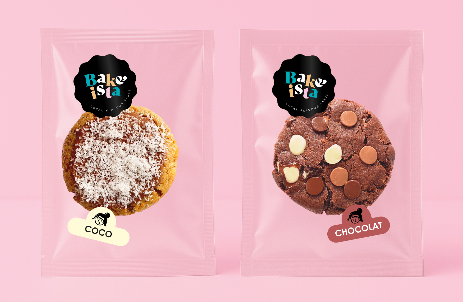 Bake Ista - Cookies et desserts maison - Homemade - Alimentation - Packaging - Etiquettes - Periskop - Agence de communication - Studio graphique - Cookies unique avec goûts